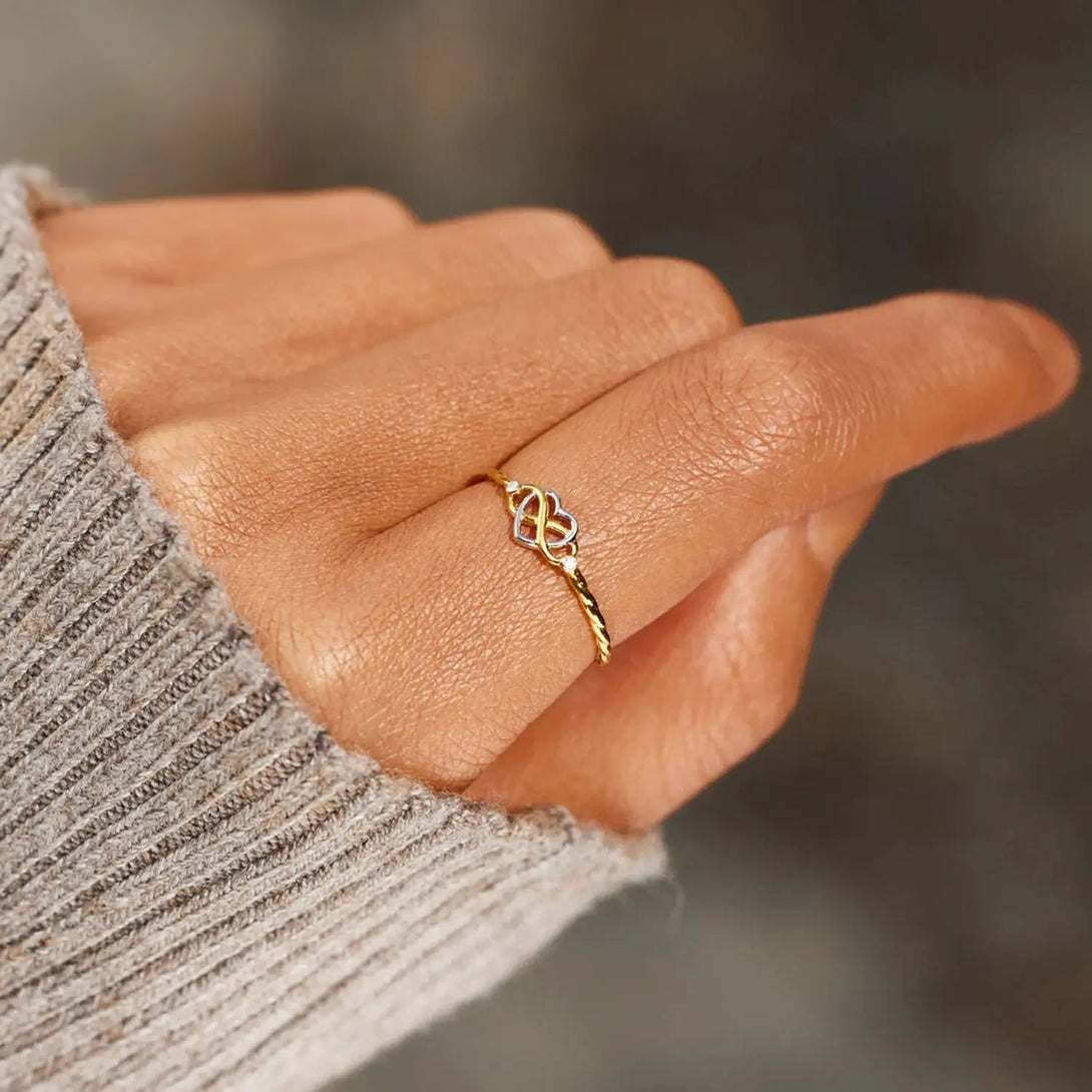 Lovcia Number 8 Heart 925 Sterling Silver Ring-Rings-Gold-6-Gold