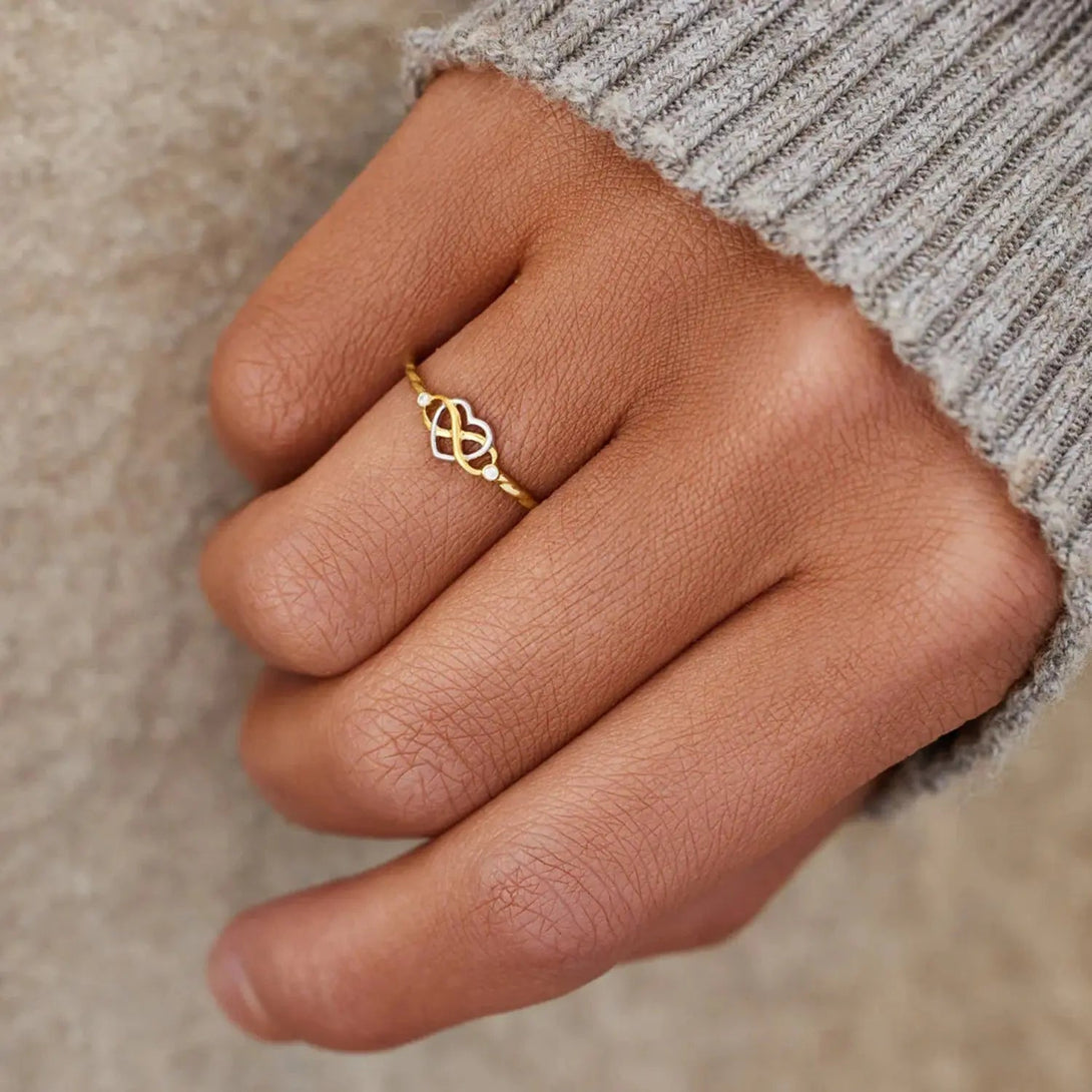 Lovcia Number 8 Heart 925 Sterling Silver Ring-Rings-Gold-6-Gold