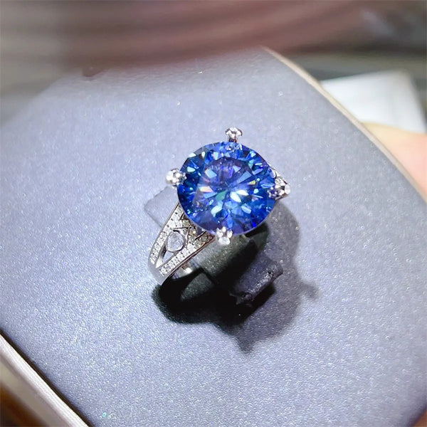 Lovcia Oceanic Fusion 5 Carat Moissanite 925 Sterling Silver Ring for Women - Blue-5- - Buy latest trendy Rings for Women and Girls