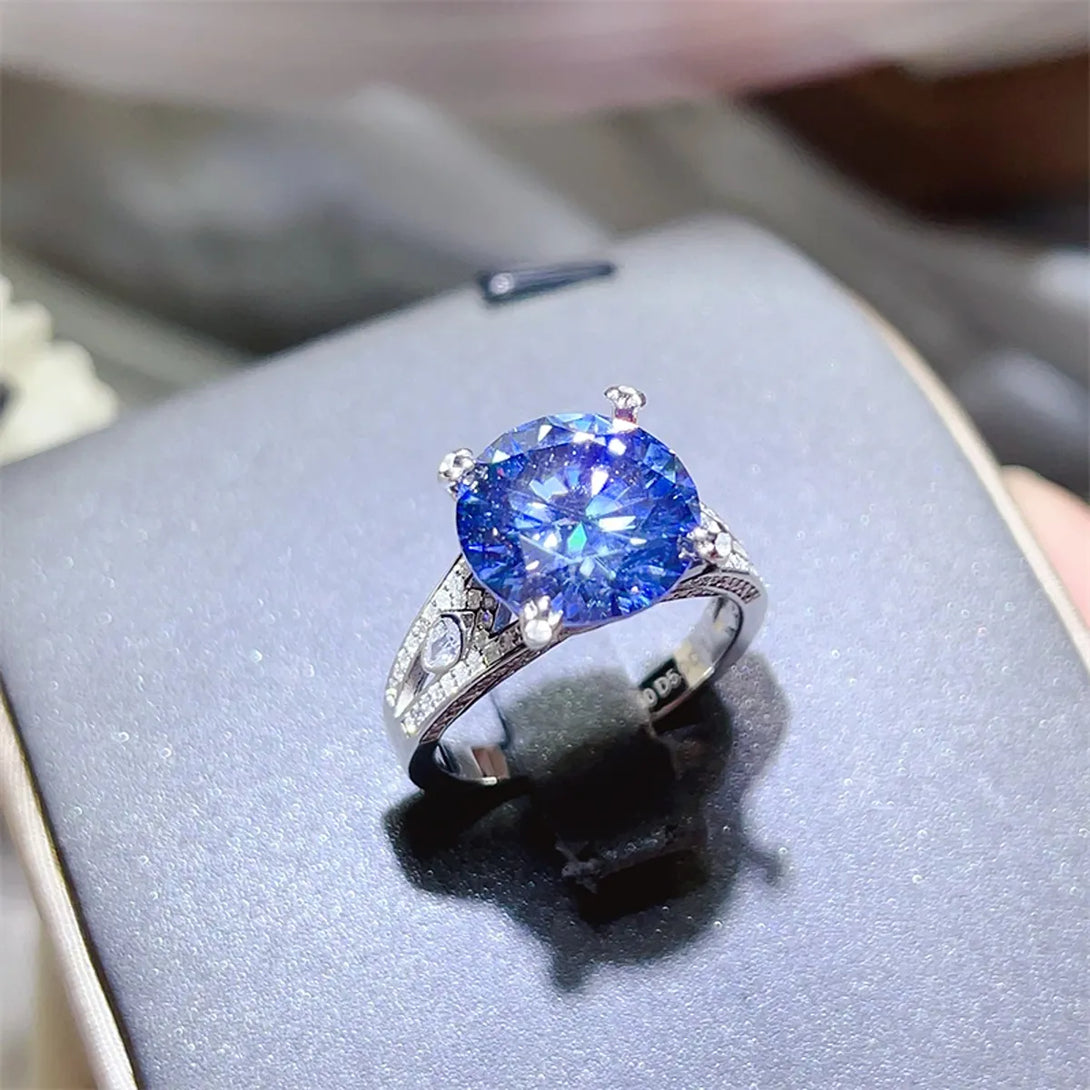 Lovcia Oceanic Fusion 5 Carat Moissanite 925 Sterling Silver Ring for Women - Blue-5- - Buy latest trendy Rings for Women and Girls
