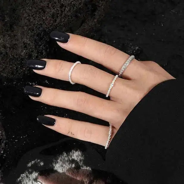 Lovcia Office Bead Wave Twisted 925 Sterling Silver Adjustable Ring-Rings-Silver * Twisted Ring-Silver * Twisted Ring
