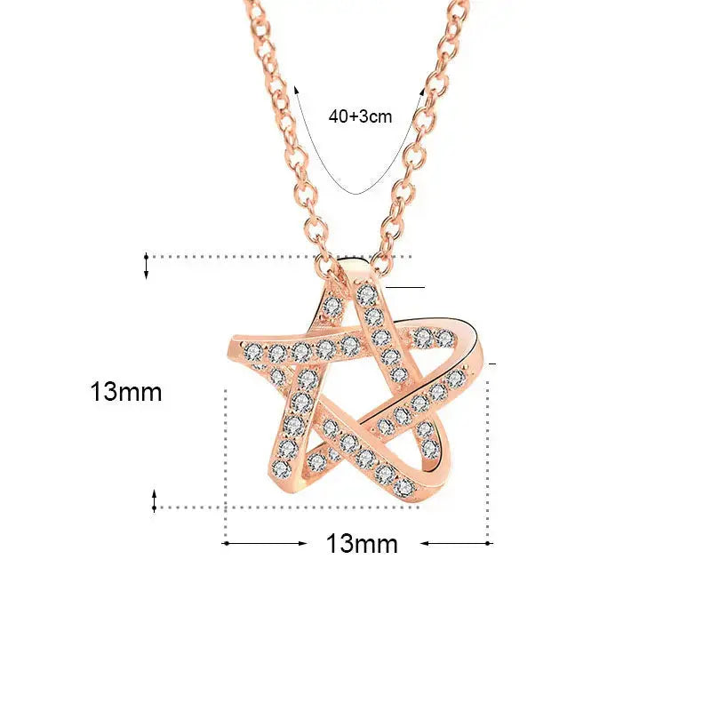 Lovcia Office CZ Hollow Star 925 Sterling Silver Necklace-Necklaces-Silver-Silver