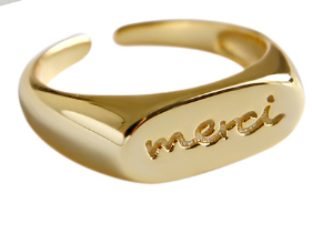 Lovcia Office Merci Ring 925 Silver Gold Plated Adjustable-Rings-Yellow Gold-