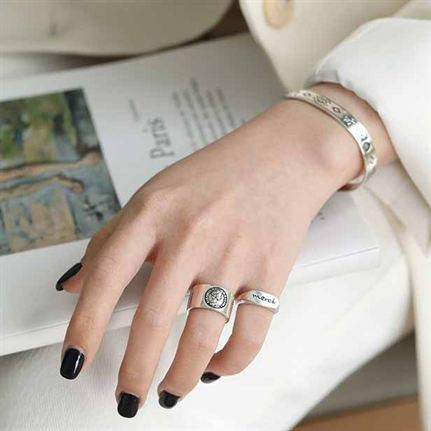 Lovcia Office Merci Ring 925 Silver Gold Plated Adjustable-Rings-Yellow Gold-