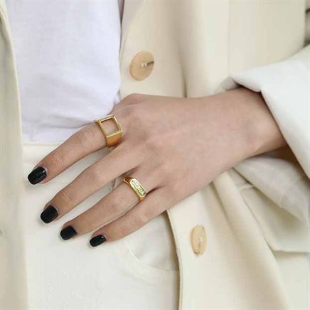 Lovcia Office Merci Ring 925 Silver Gold Plated Adjustable-Rings-Yellow Gold-