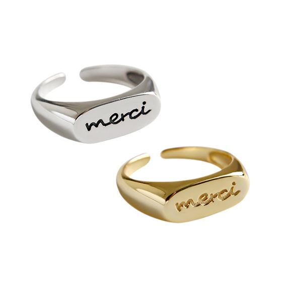 Lovcia Office Merci Ring 925 Silver Gold Plated Adjustable-Rings-Yellow Gold-