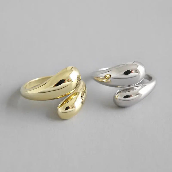 Lovcia Office Waterdrop 925 Sterling Silver Adjustable Ring-Rings-Silver-Silver
