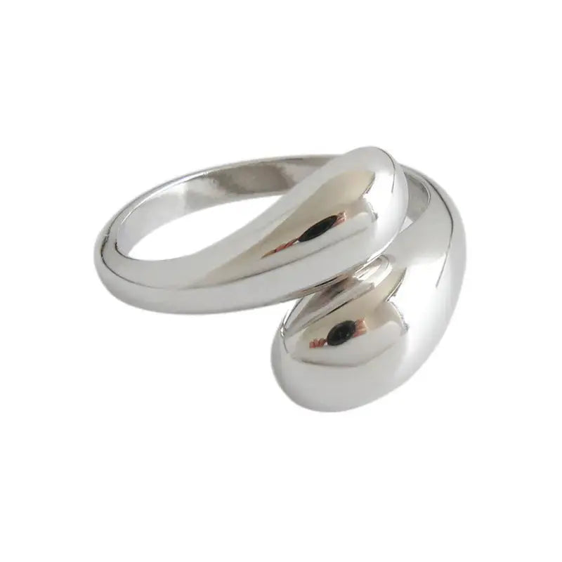Lovcia Office Waterdrop 925 Sterling Silver Adjustable Ring-Rings-Silver-Silver