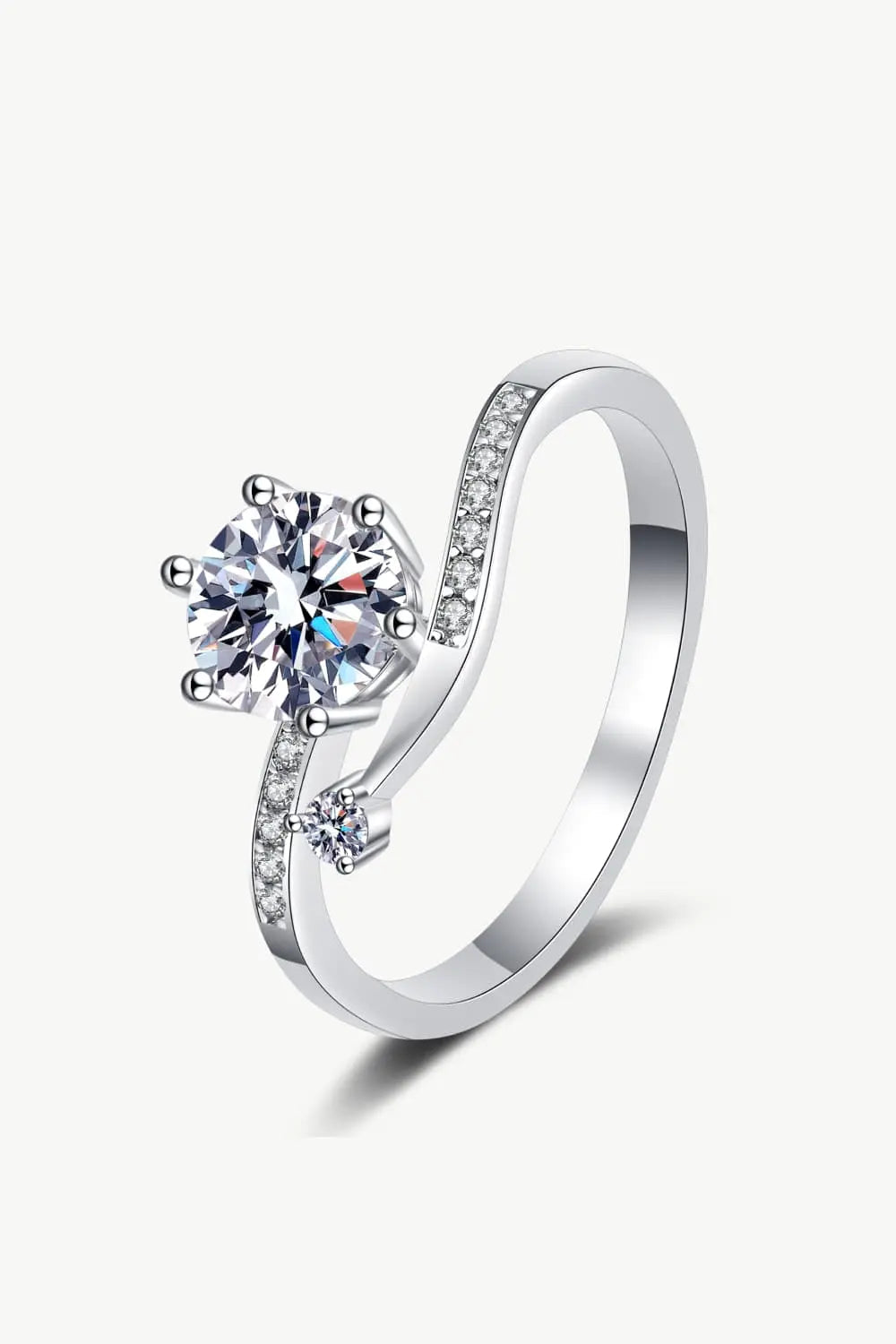 Lovcia On My Mind 925 Sterling Silver Moissanite Ring-Rings-Silver-4-Silver