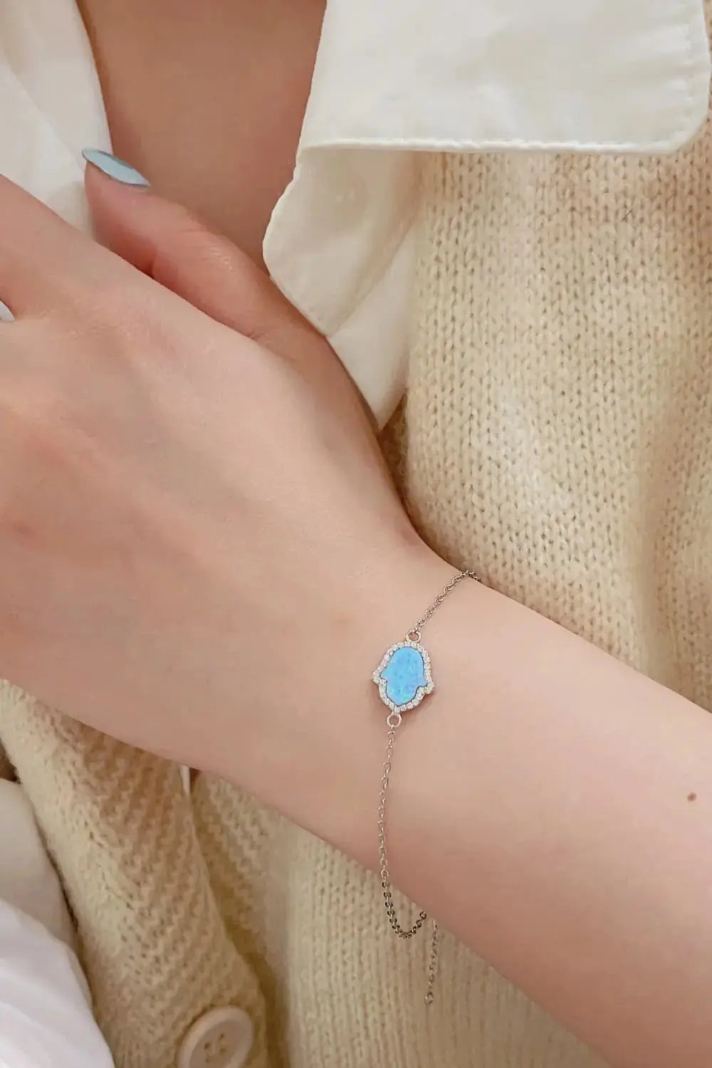 Lovcia Opal 925 Sterling Silver Bracelet-Bracelets-Sky Blue-One Size-Sky Blue