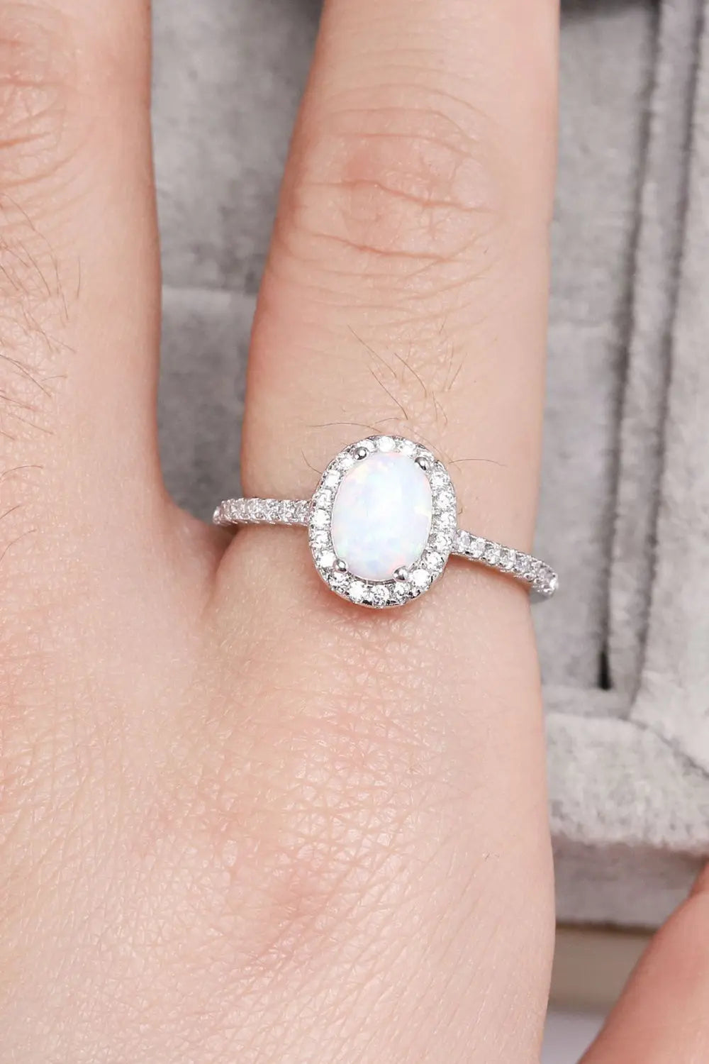 Lovcia Opal 925 Sterling Silver Halo Ring-Rings-Silver-5-Silver