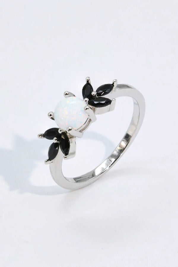 Lovcia Opal and Zircon Contrast Ring-Rings-Opal-5-Opal