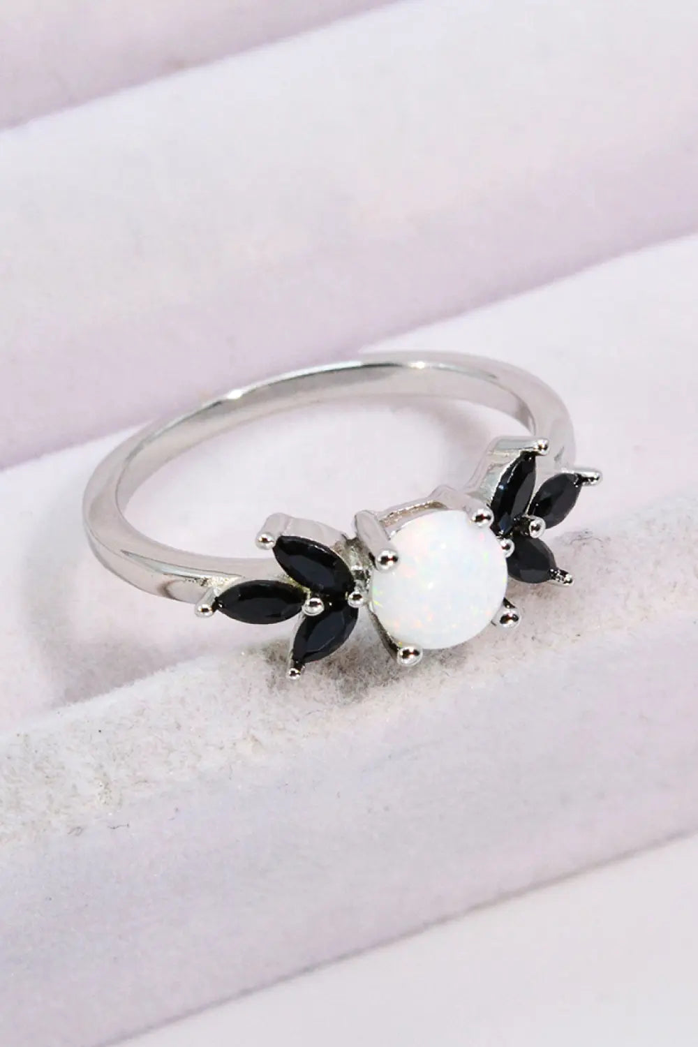 Lovcia Opal and Zircon Contrast Ring-Rings-Opal-5-Opal