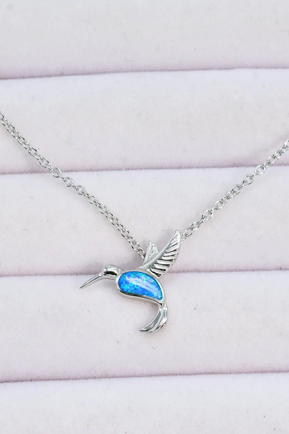 Lovcia Opal Bird 925 Sterling Silver Necklace-Necklaces-Cobalt Blue-One Size-Cobalt Blue
