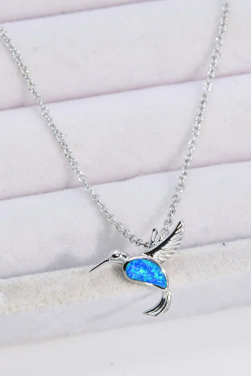 Lovcia Opal Bird 925 Sterling Silver Necklace-Necklaces-Cobalt Blue-One Size-Cobalt Blue