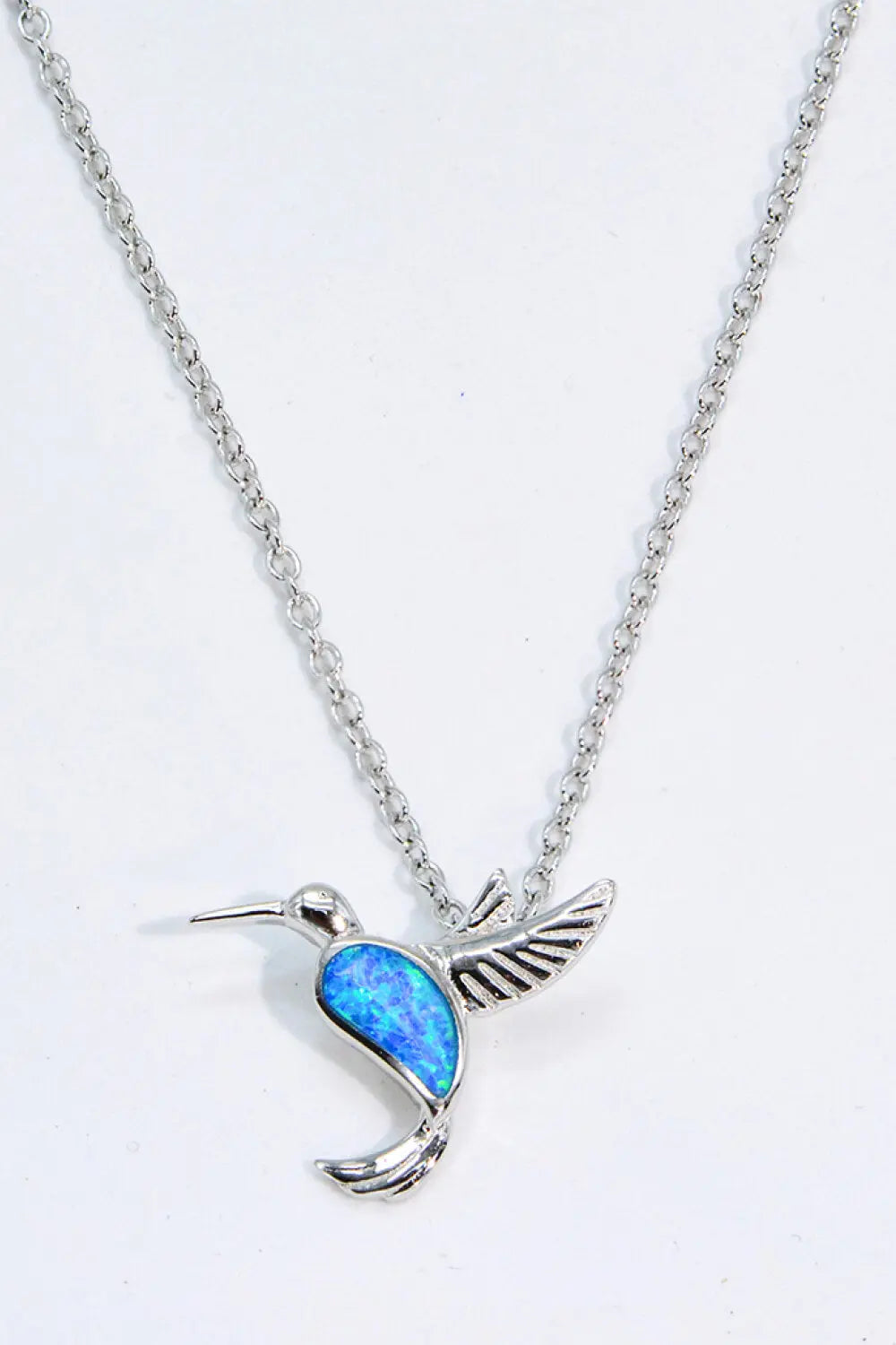 Lovcia Opal Bird 925 Sterling Silver Necklace-Necklaces-Cobalt Blue-One Size-Cobalt Blue