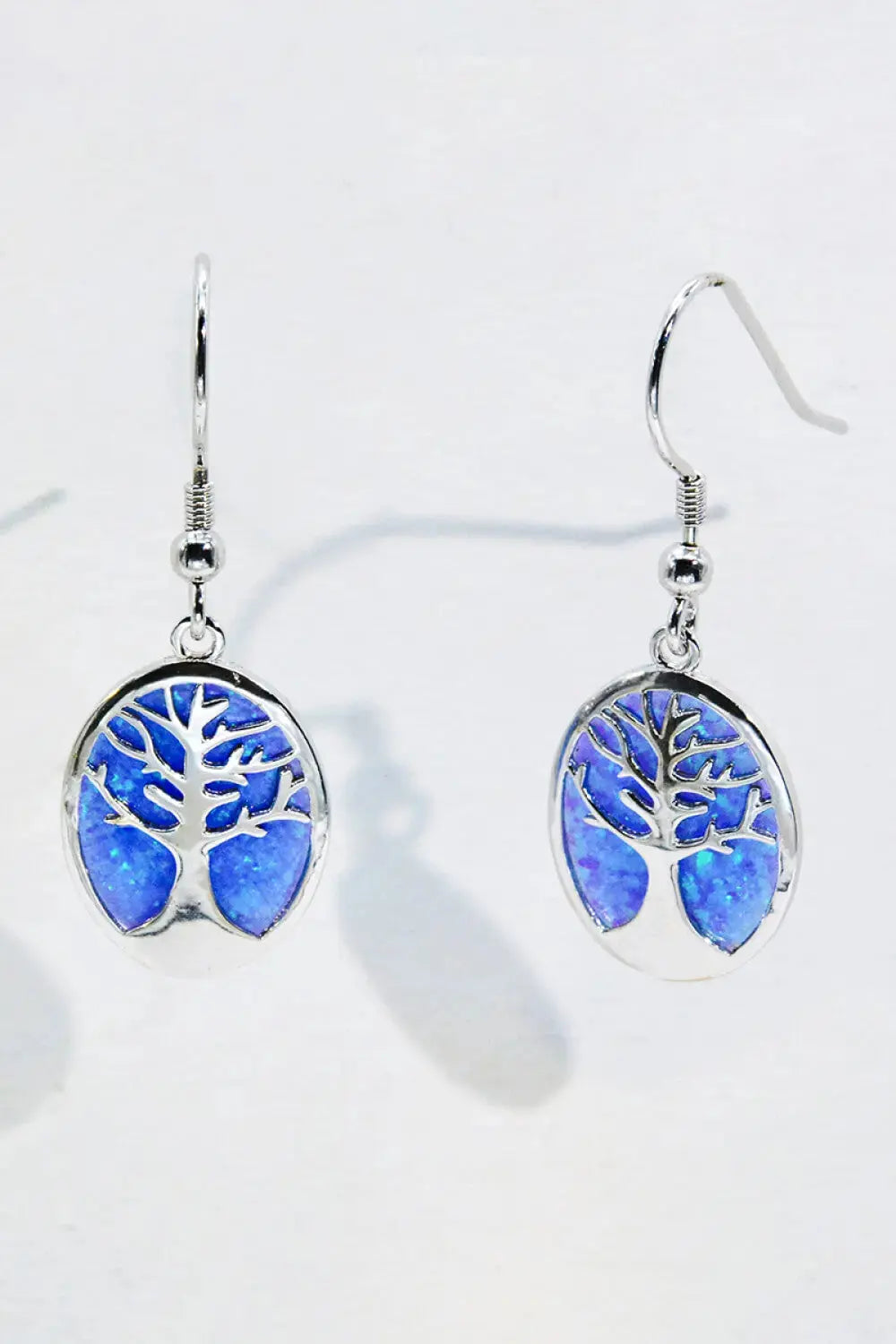 Lovcia Opal Blue Platinum-Plated Drop Earrings-Earrings-Blue-One Size-Blue