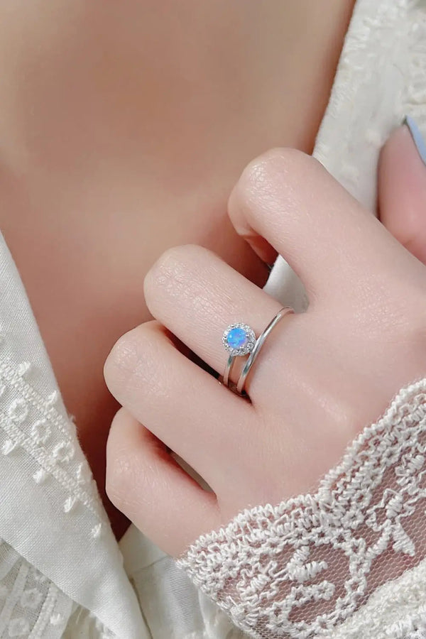 Lovcia Opal Bypass Ring-Rings-Sky Blue-6-Sky Blue