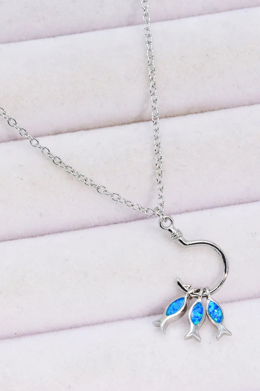 Lovcia Opal Fish 925 Sterling Silver Necklace-Necklaces-Cobalt Blue-One Size-Cobalt Blue