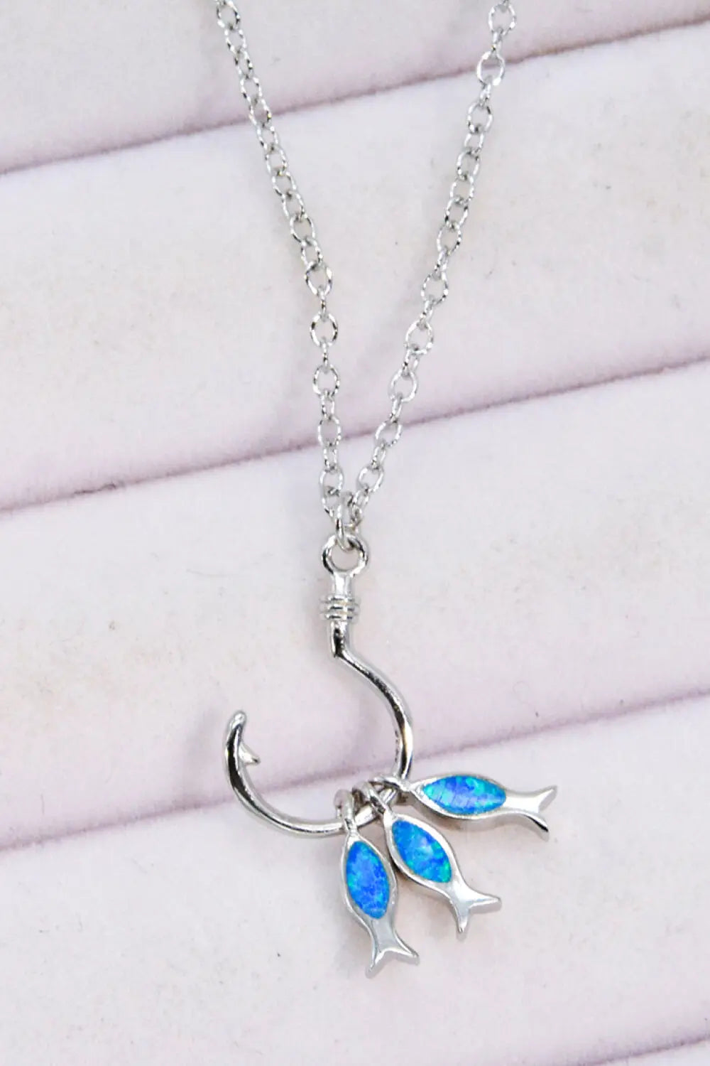 Lovcia Opal Fish 925 Sterling Silver Necklace-Necklaces-Cobalt Blue-One Size-Cobalt Blue