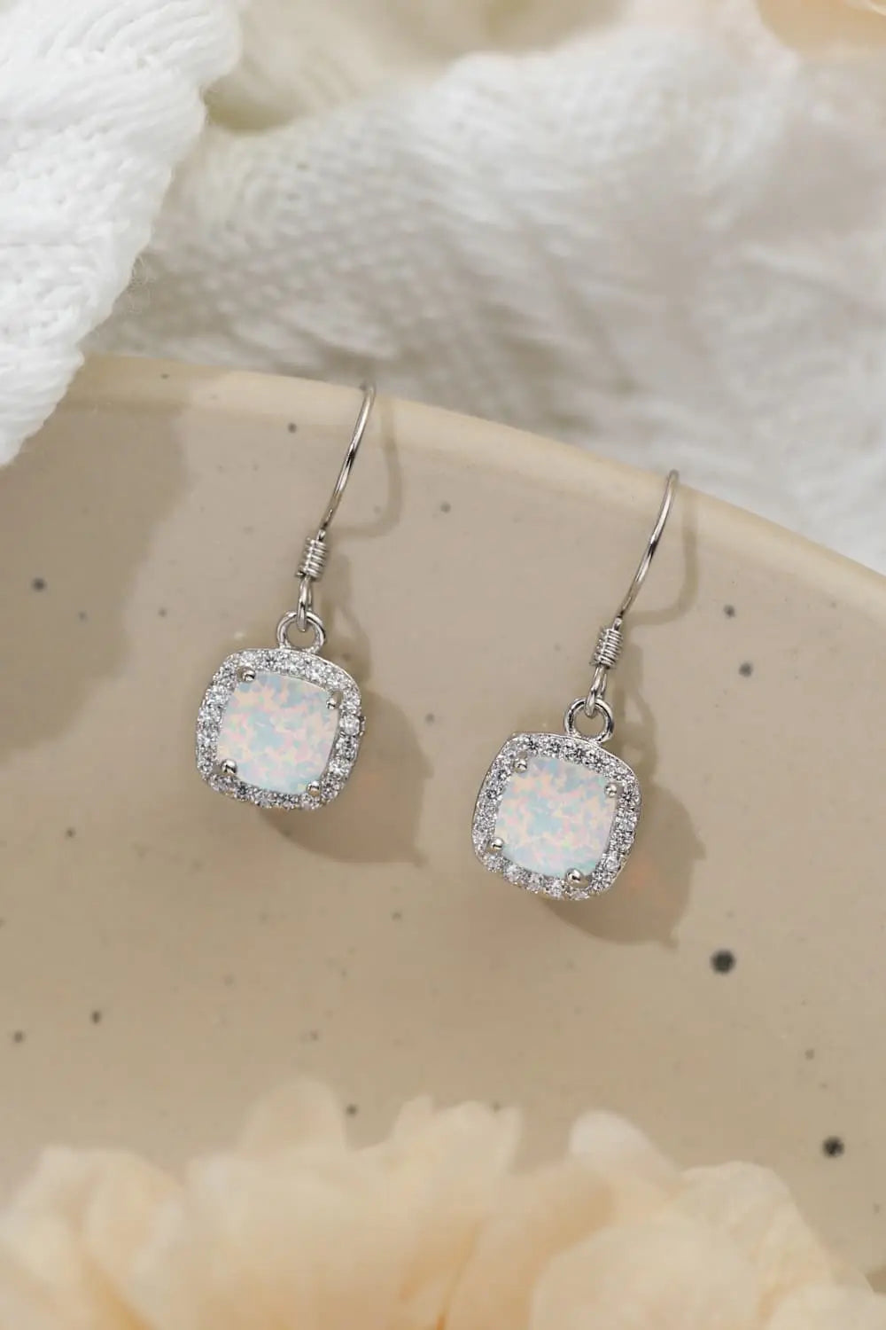 Lovcia Opal Square Drop Earrings-Earrings-White-One Size-White
