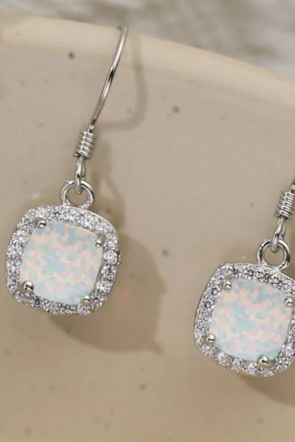 Lovcia Opal Square Drop Earrings-Earrings-White-One Size-White