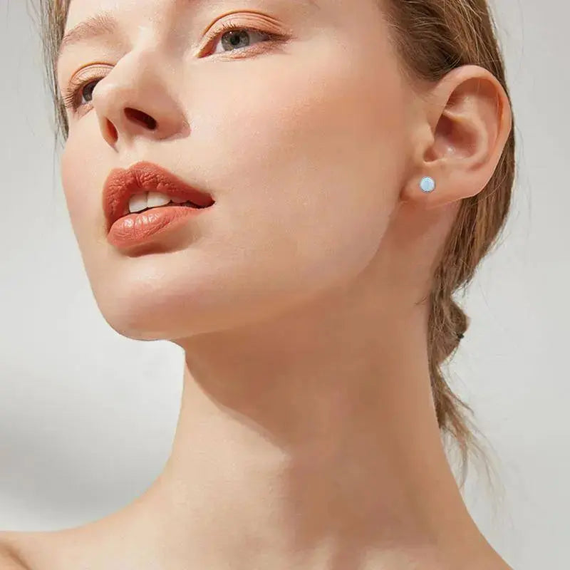 Lovcia Opal Stud Earrings 925 Sterling Silver Earrings Jewellery-Earrings-As Picture-0.27 inch-As Picture
