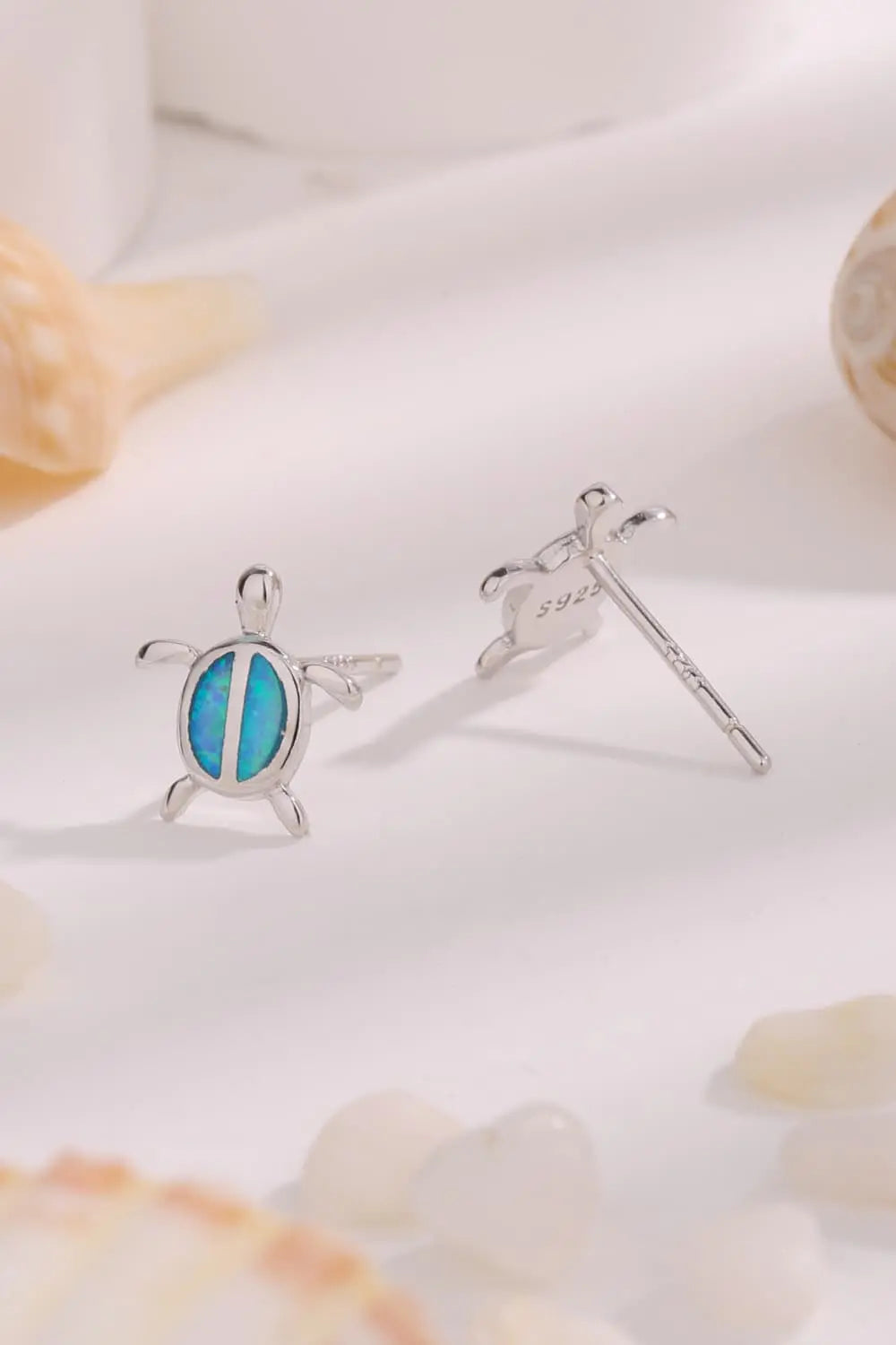 Lovcia Opal Turtle 925 Sterling Silver Stud Earrings-Earrings-Sky Blue-One Size-Sky Blue