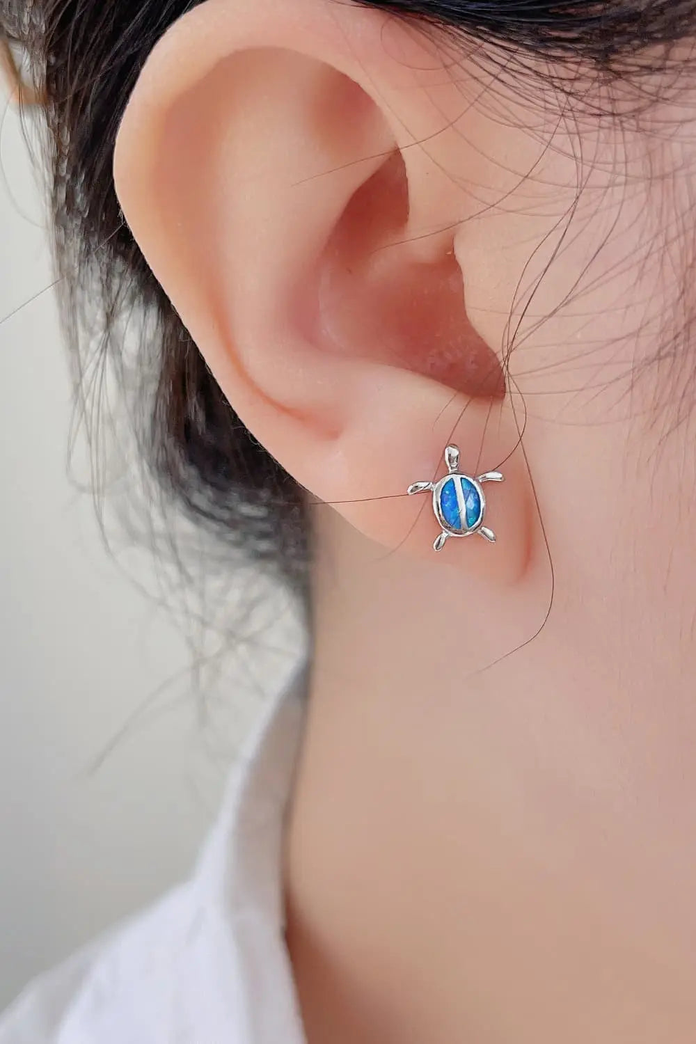 Lovcia Opal Turtle 925 Sterling Silver Stud Earrings-Earrings-Sky Blue-One Size-Sky Blue