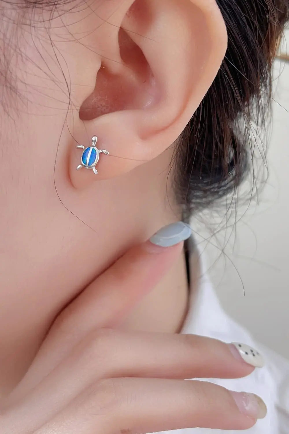 Lovcia Opal Turtle 925 Sterling Silver Stud Earrings-Earrings-Sky Blue-One Size-Sky Blue
