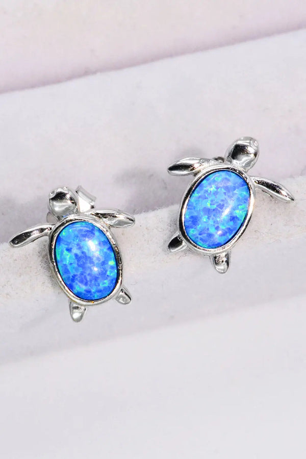 Lovcia Opal Turtle Stud Earrings-Earrings-Blue-One Size-Blue