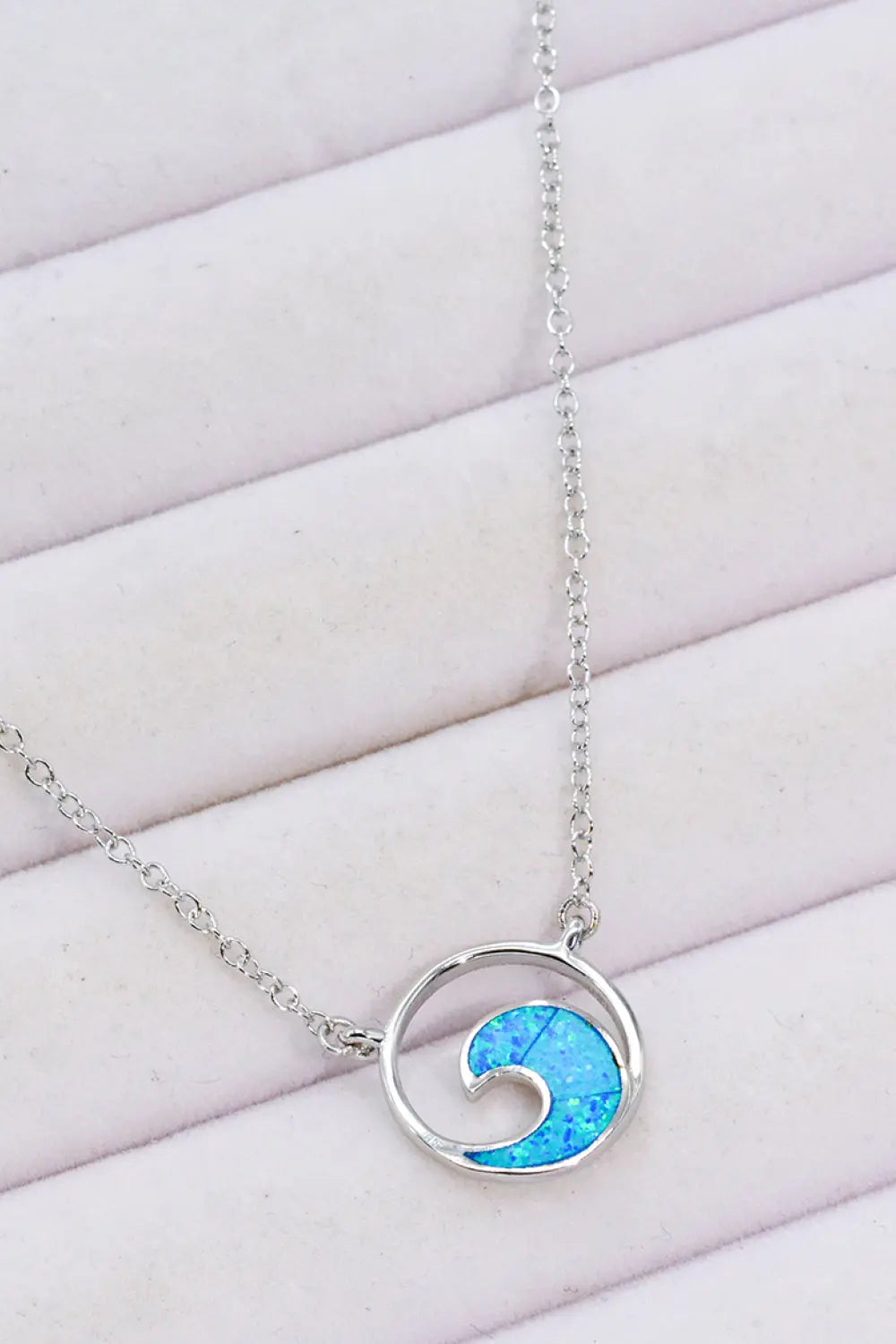 Lovcia Opal Wave Pendant Necklace-Necklaces-Blue-One Size-Blue