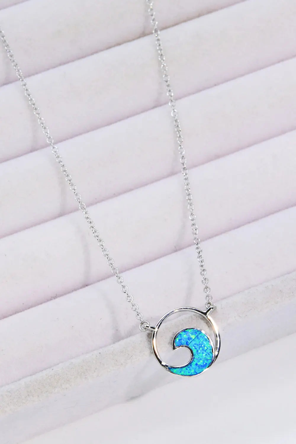 Lovcia Opal Wave Pendant Necklace-Necklaces-Blue-One Size-Blue