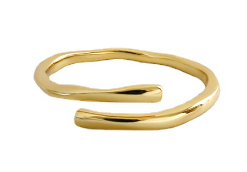 Lovcia Open Adjustable 925 Sterling Silver Gold Plated Ring-Rings-Yellow Gold-Yellow Gold