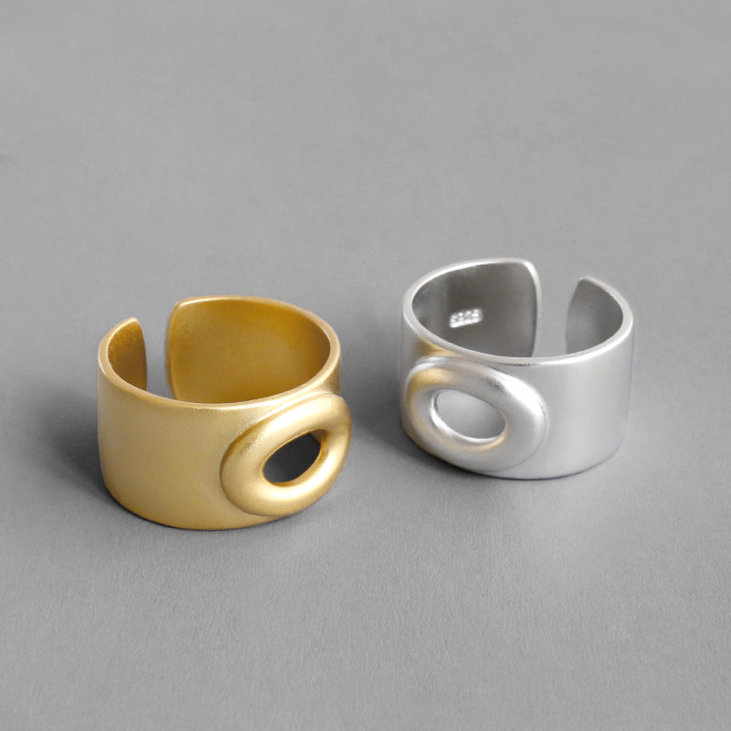 Lovcia Open Mouth Adjustable Ring 925 Sterling Silver-Rings-Yellow Gold-Yellow Gold