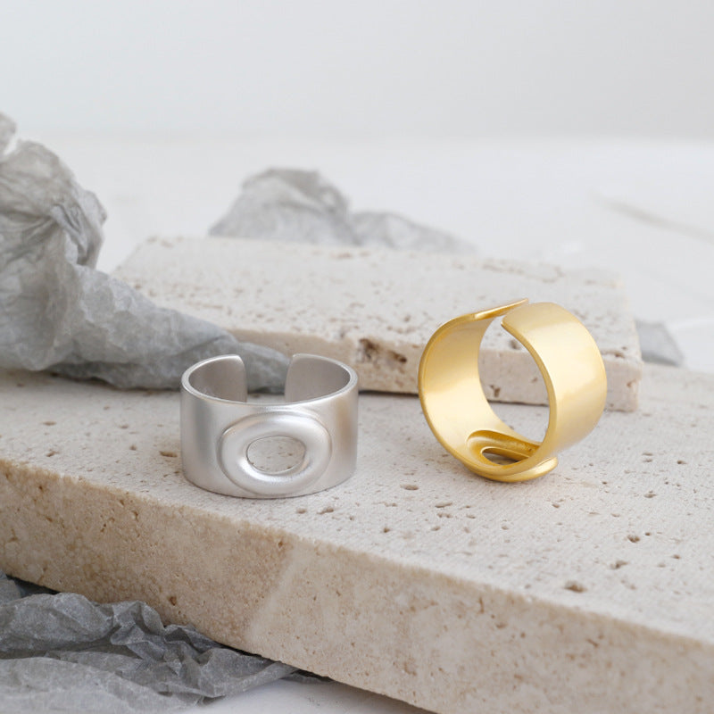 Lovcia Open Mouth Adjustable Ring 925 Sterling Silver-Rings-Yellow Gold-Yellow Gold