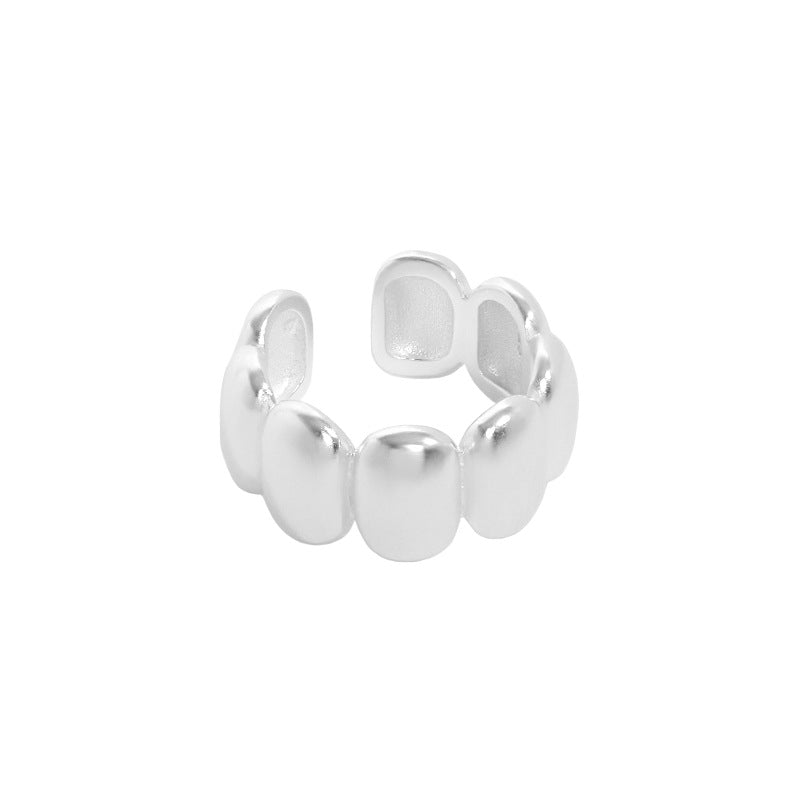 Lovcia Open Size Ellipse Ring 925 Sterling Silver Jewellery-Rings-Rhodium-Rhodium
