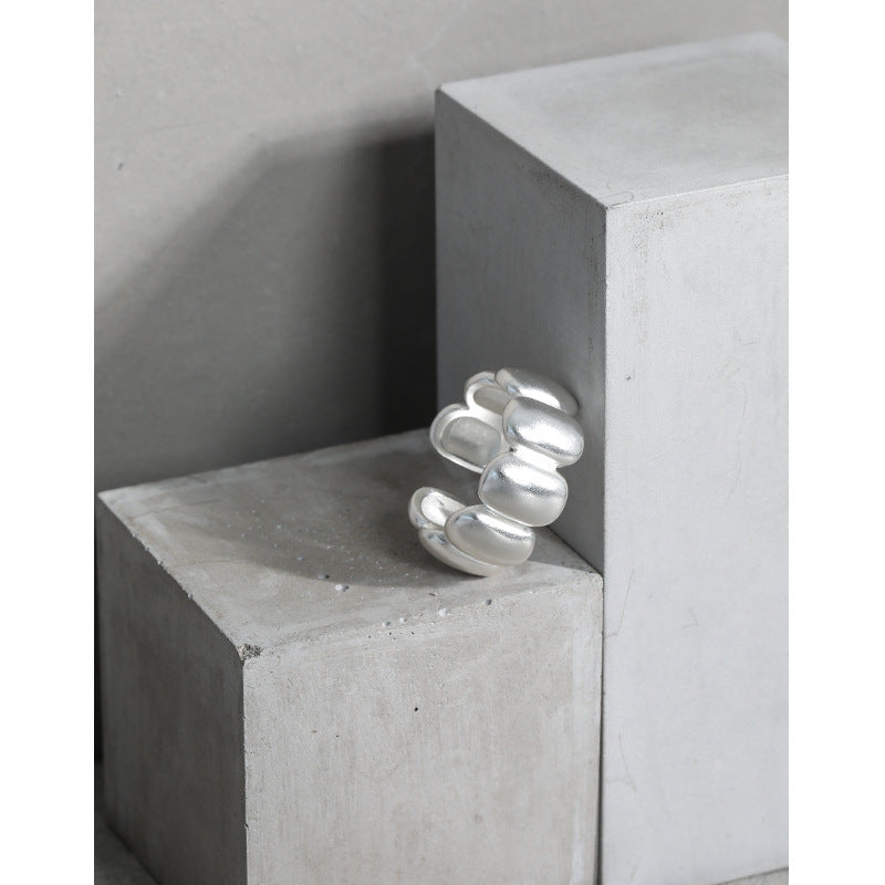Lovcia Open Size Ellipse Ring 925 Sterling Silver Jewellery-Rings-Rhodium-Rhodium