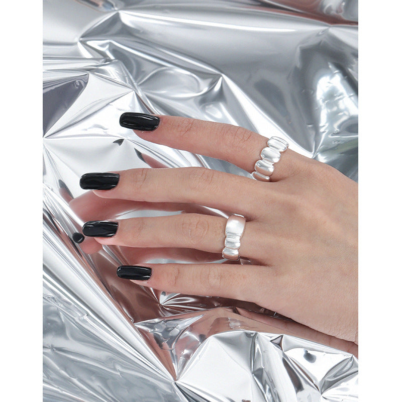 Lovcia Open Size Ellipse Ring 925 Sterling Silver Jewellery-Rings-Rhodium-Rhodium