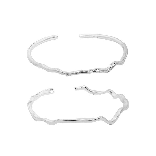 Lovcia Open Sterling Silver Bangle Adjustable 52.5mm-Bracelets-Sil-225-Sil-225