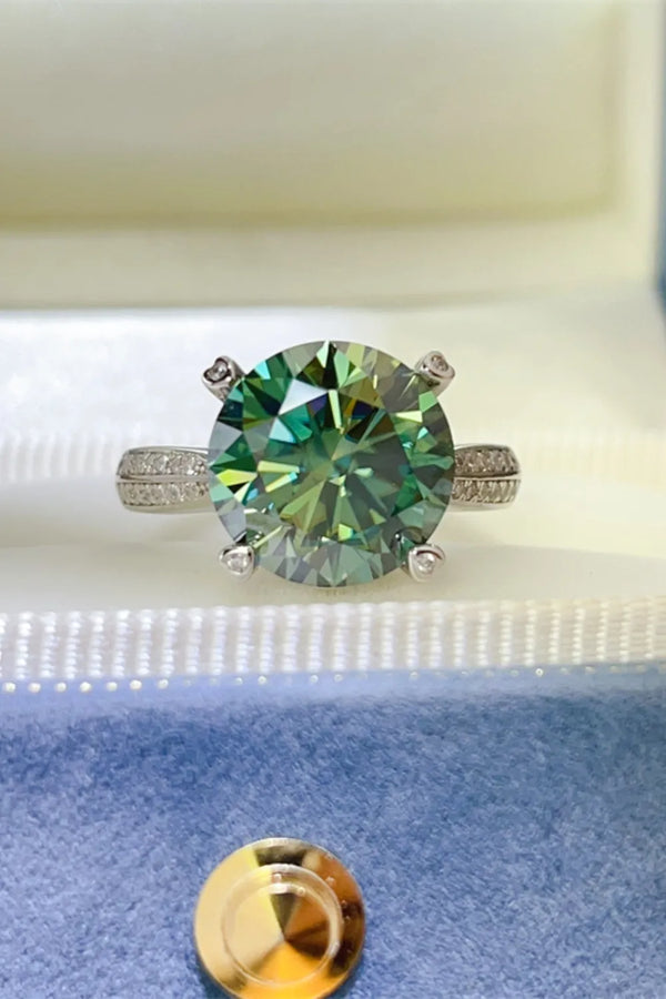 Lovcia Opulence 5 Carat Moissanite 925 Sterling Silver Ring for Women - Dark Green-5- - Buy latest trendy Rings for Women and Girls