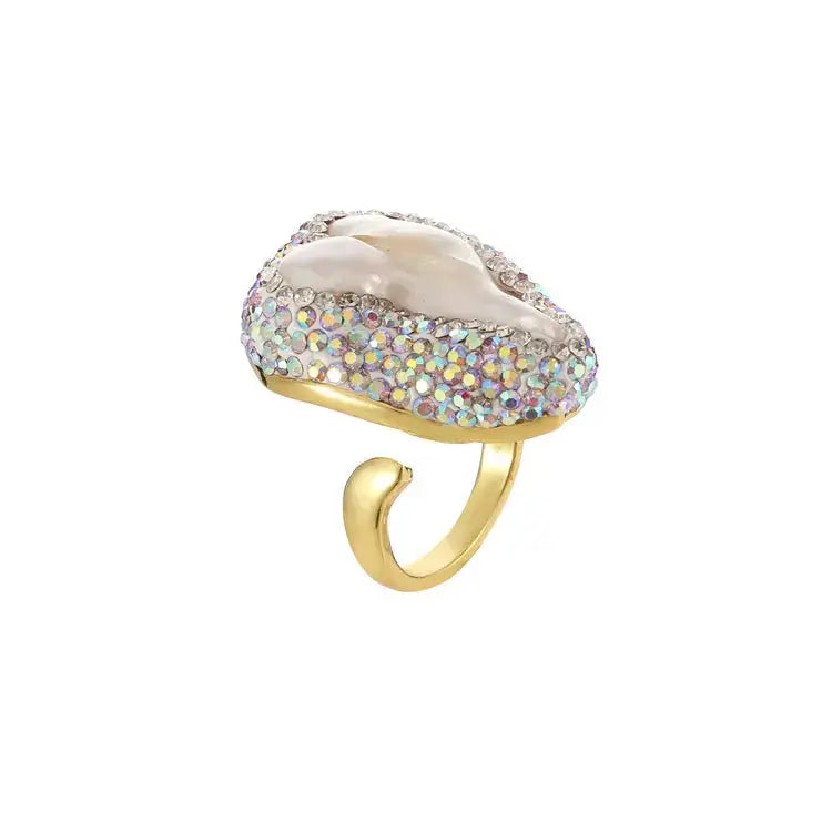 Lovcia Opulent Baroque Pearl Ring for Women - Embrace Timeless Elegance-Rings-K 0612 Amazonite-K 0612 Amazonite