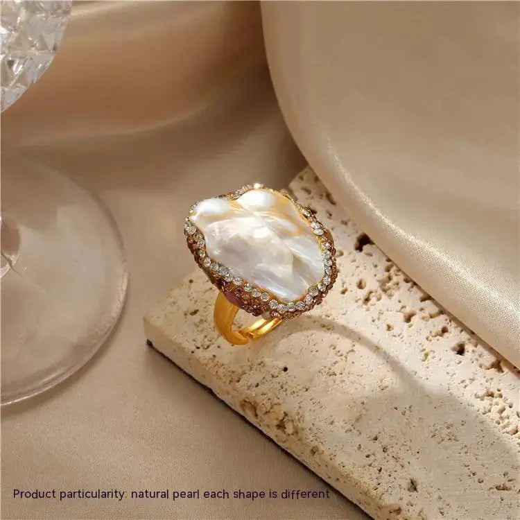 Lovcia Opulent Baroque Pearl Ring for Women - Embrace Timeless Elegance-Rings-K 0617 Pearl-K 0617 Pearl