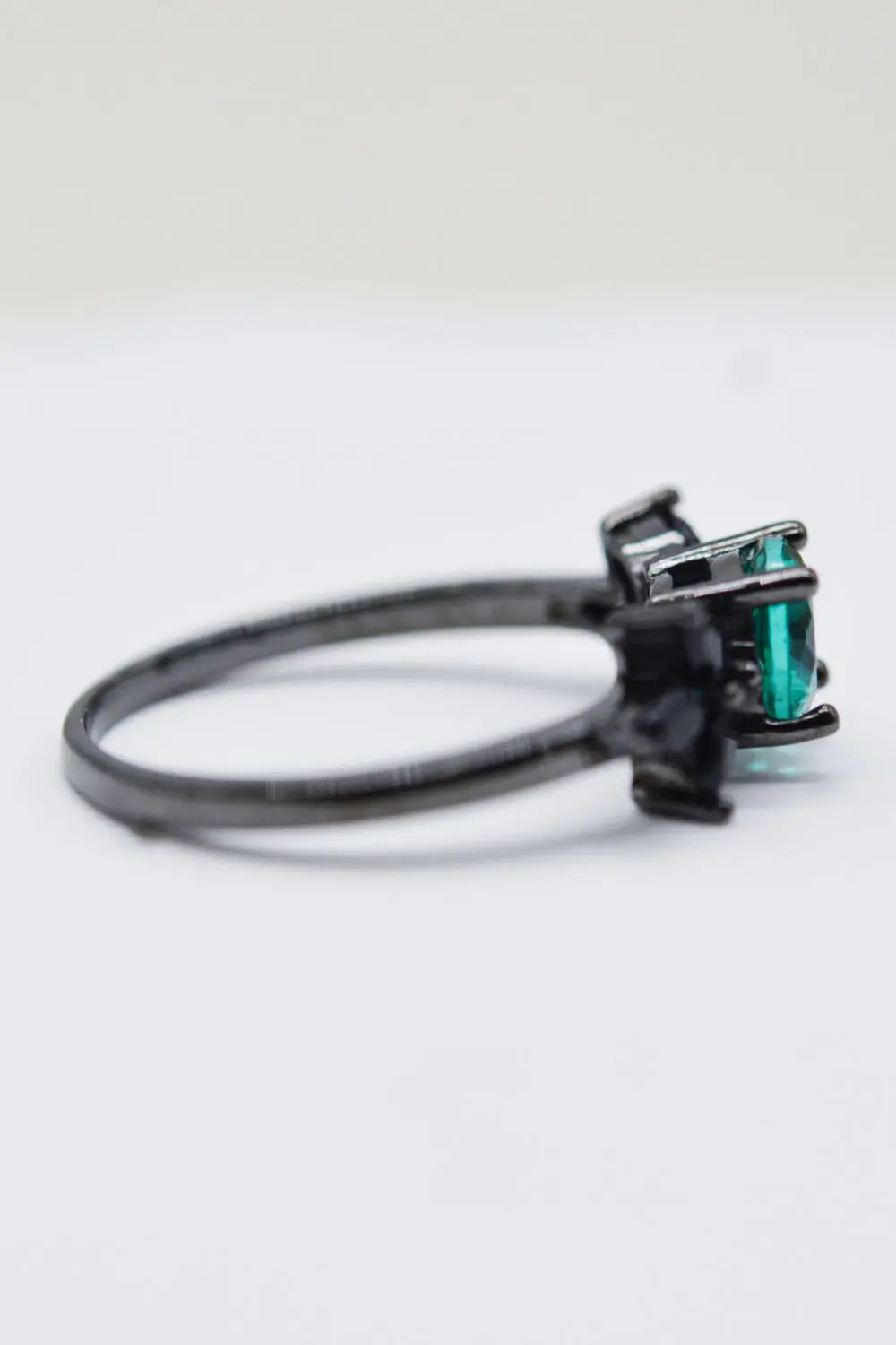 Lovcia Paraiba Blue Zircon Leaf Ring-Rings-Black-5-Black