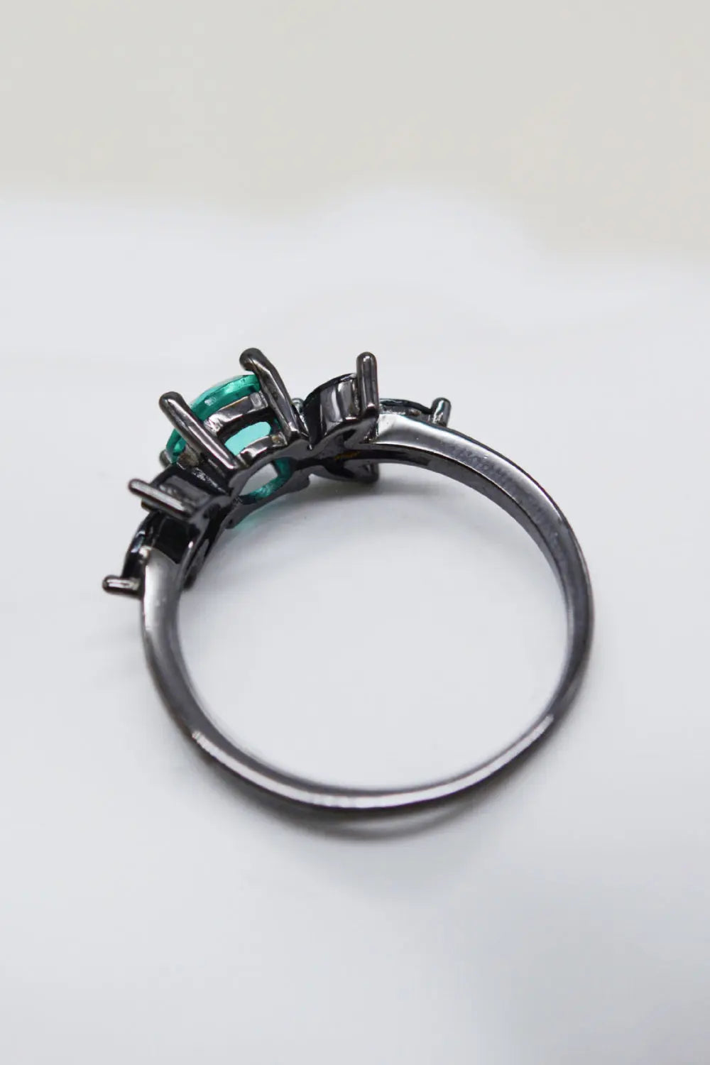 Lovcia Paraiba Blue Zircon Leaf Ring-Rings-Black-5-Black