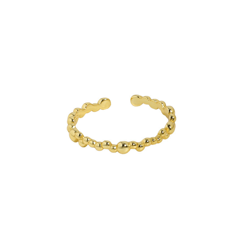 Lovcia Party Bean Bubbles 925 Sterling Silver Ring Gold-Rings-Rhodium-Rhodium