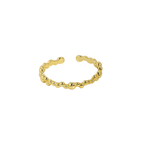 Lovcia Party Bean Bubbles 925 Sterling Silver Ring Gold-Rings-Rhodium-Rhodium