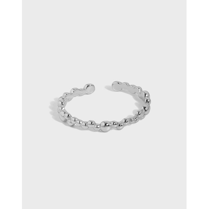 Lovcia Party Bean Bubbles 925 Sterling Silver Ring Gold-Rings-Rhodium-Rhodium