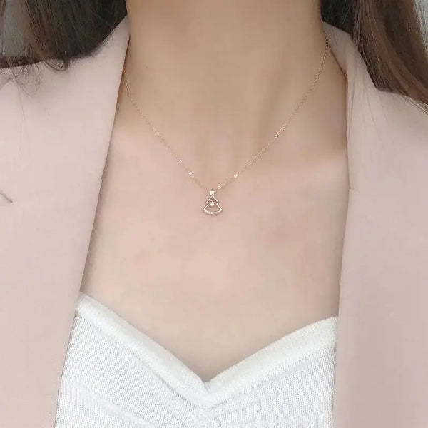 LOVCIA Party CZ Hollow Christmas Tree 925 Sterling Silver Necklace