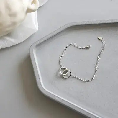 Lovcia Party Double Loops Curb Chain 925 Sterling Silver Bracelet-Bracelets-Rhodium-Rhodium